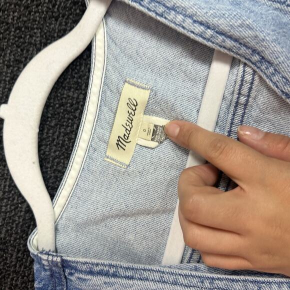Madewell Cotton Hemp Denim Katrina Crop Vest Top Blue Size 0 - Picture 4 of 9